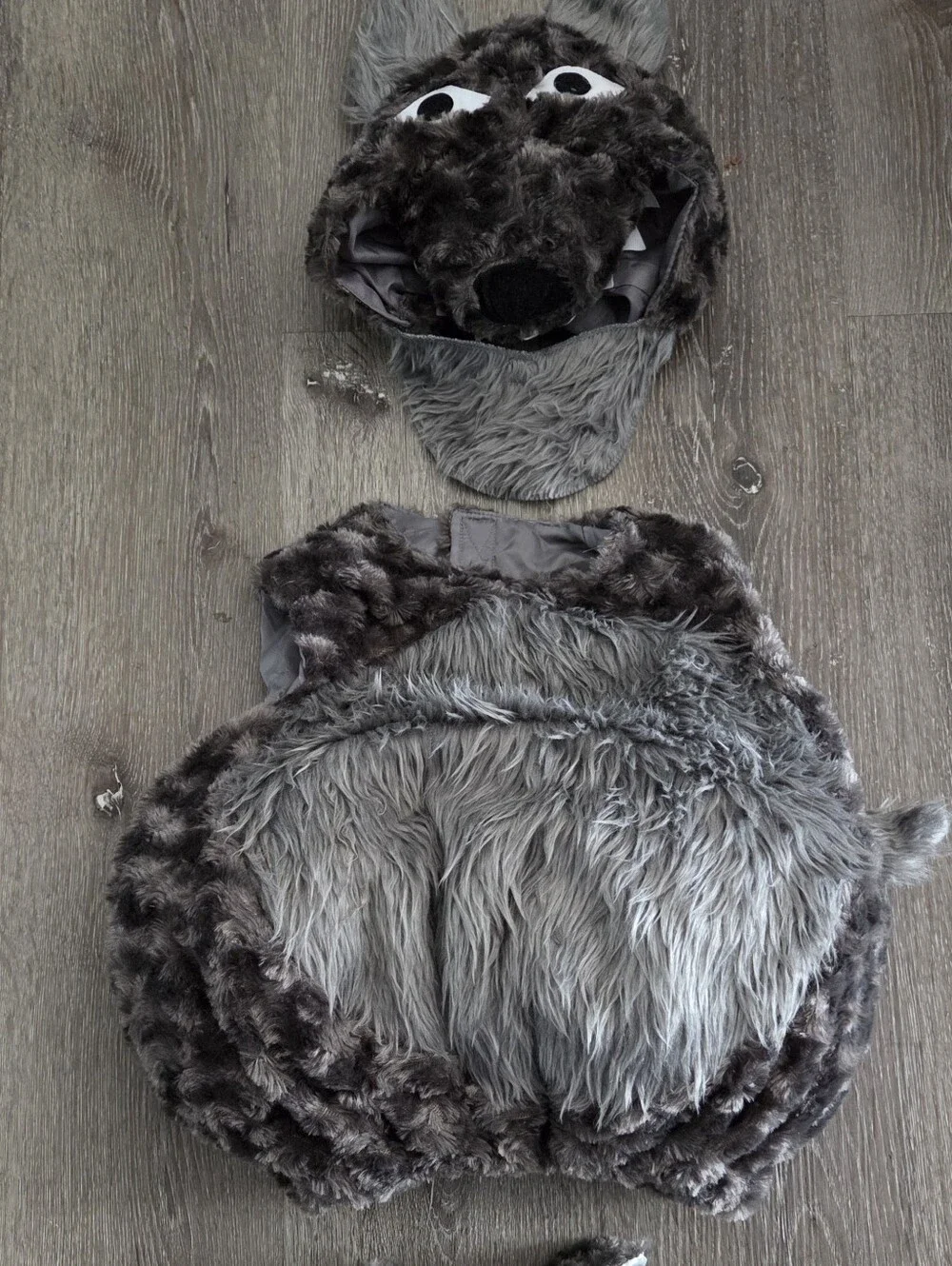 Belly Babies Plush Grey Wolf Toddler Halloween Costume - Large (2T-4T)